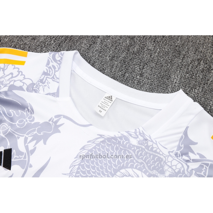 Chandal del Real Madrid Dragon Manga Corta 2024-2025 Blanco - Pantalon Corto
